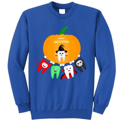 Pumpkin With Dental Squad Halloween Ghost Vampire Cute Teeth Great Gift Sweatshirt