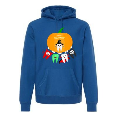 Pumpkin With Dental Squad Halloween Ghost Vampire Cute Teeth Great Gift Premium Hoodie