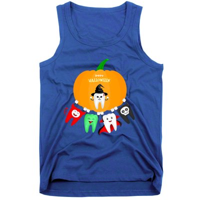 Pumpkin With Dental Squad Halloween Ghost Vampire Cute Teeth Great Gift Tank Top