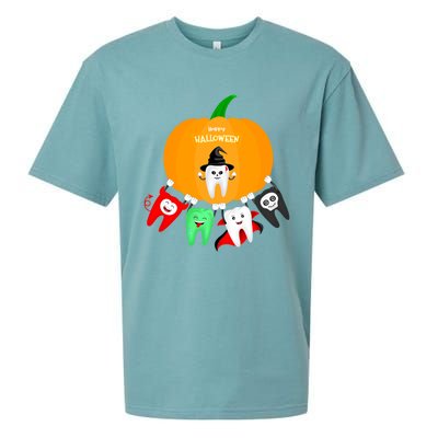 Pumpkin With Dental Squad Halloween Ghost Vampire Cute Teeth Great Gift Sueded Cloud Jersey T-Shirt