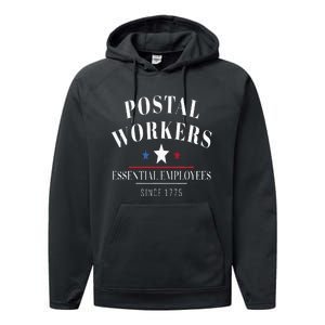 Postal Workers Essential Employee Vote By Mail Performance Fleece Hoodie