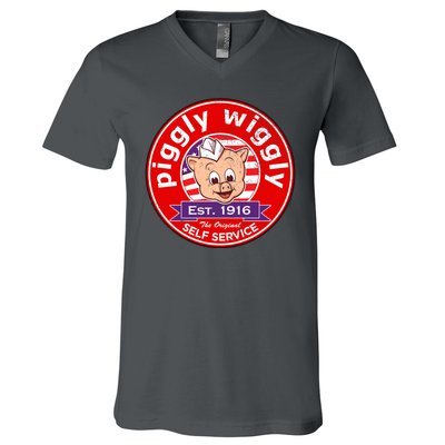 Piggly Wiggly Est 1916 Self Service Retro V-Neck T-Shirt