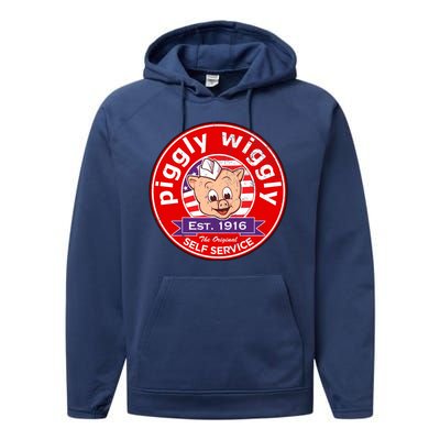 Piggly Wiggly Est 1916 Self Service Retro Performance Fleece Hoodie