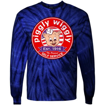 Piggly Wiggly Est 1916 Self Service Retro Tie-Dye Long Sleeve Shirt