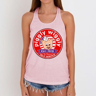 Piggly Wiggly Est 1916 Self Service Retro Women's Knotted Racerback Tank