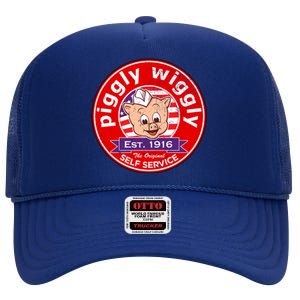 Piggly Wiggly Est 1916 Self Service Retro High Crown Mesh Back Trucker Hat