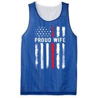 Proud Wife Firefighter Husband Thin Red Line American Flag Gift Mesh Reversible Basketball Jersey Tank