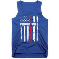 Proud Wife Firefighter Husband Thin Red Line American Flag Gift Tank Top