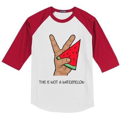 Palestine Watermelon Flag Support Gaza & Freedom! Kids Colorblock Raglan Jersey