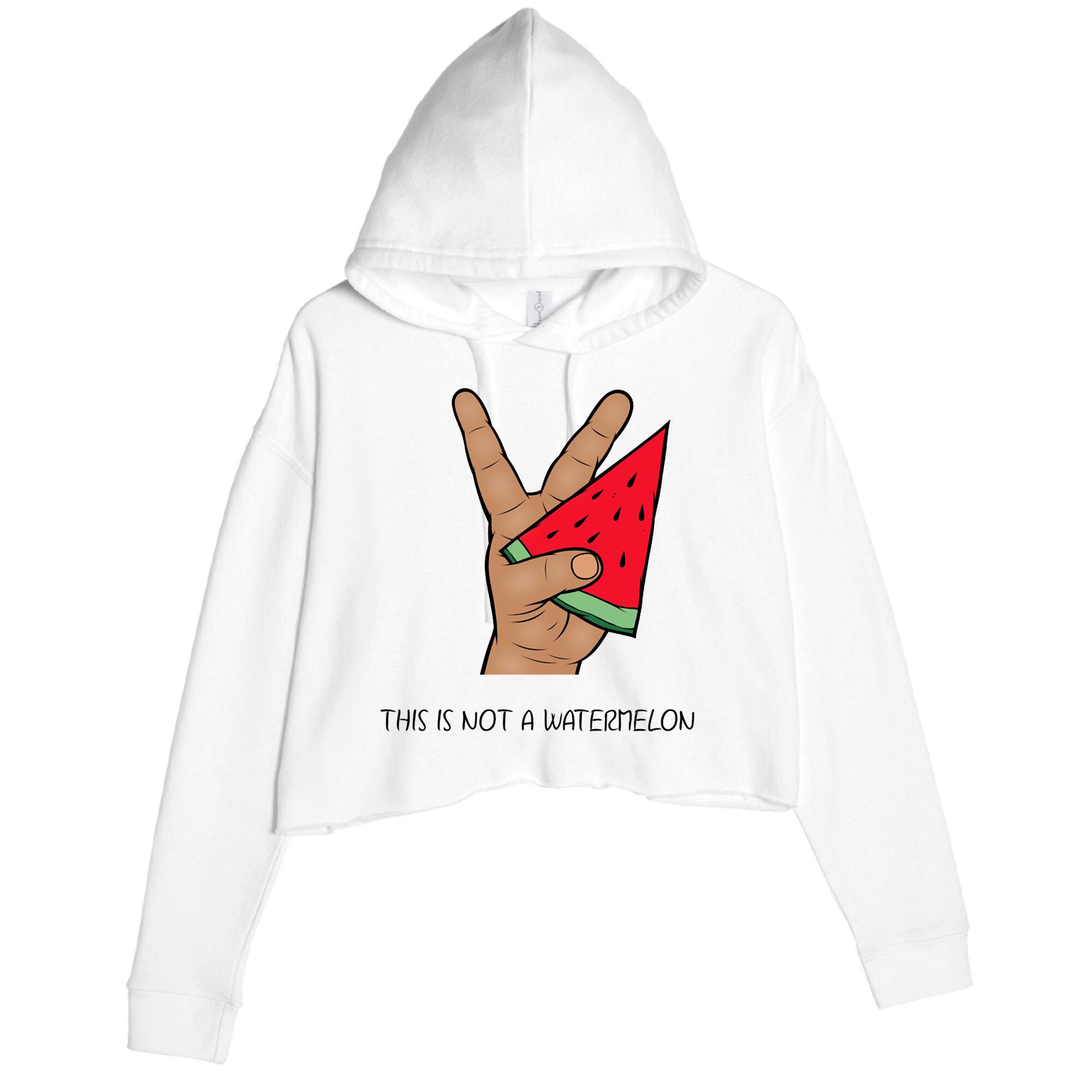 Palestine Watermelon Flag Support Gaza & Freedom! Crop Fleece Hoodie