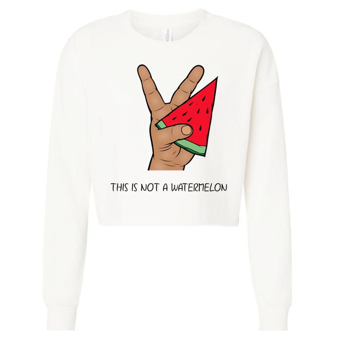 Palestine Watermelon Flag Support Gaza & Freedom! Cropped Pullover Crew