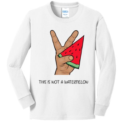 Palestine Watermelon Flag Support Gaza & Freedom! Kids Long Sleeve Shirt