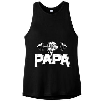 Papa Weightlifting FatherS Day Fitness Dad Meaningful Gift Ladies PosiCharge Tri-Blend Wicking Tank