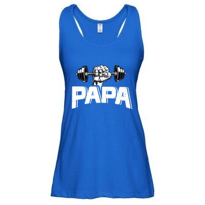 Papa Weightlifting FatherS Day Fitness Dad Meaningful Gift Ladies Essential Flowy Tank