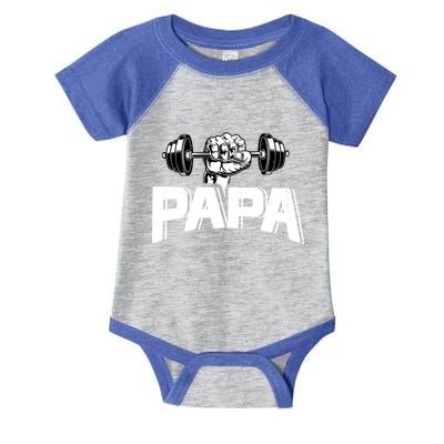 Papa Weightlifting FatherS Day Fitness Dad Meaningful Gift Infant Baby Jersey Bodysuit
