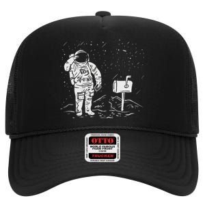 Postal Worker Funny For Delivery Mailman Astronaut High Crown Mesh Back Trucker Hat