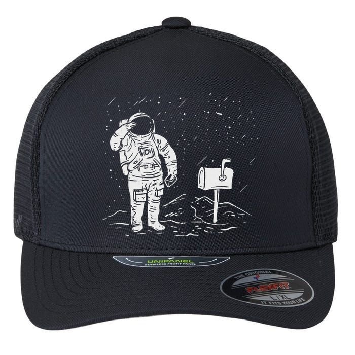 Postal Worker Funny For Delivery Mailman Astronaut Flexfit Unipanel Trucker Cap