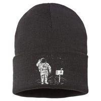 Postal Worker Funny For Delivery Mailman Astronaut Sustainable Knit Beanie