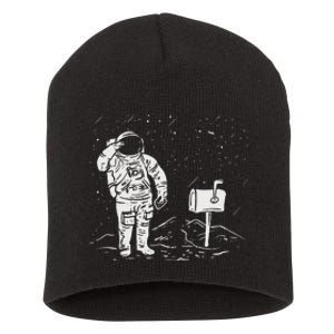 Postal Worker Funny For Delivery Mailman Astronaut Short Acrylic Beanie