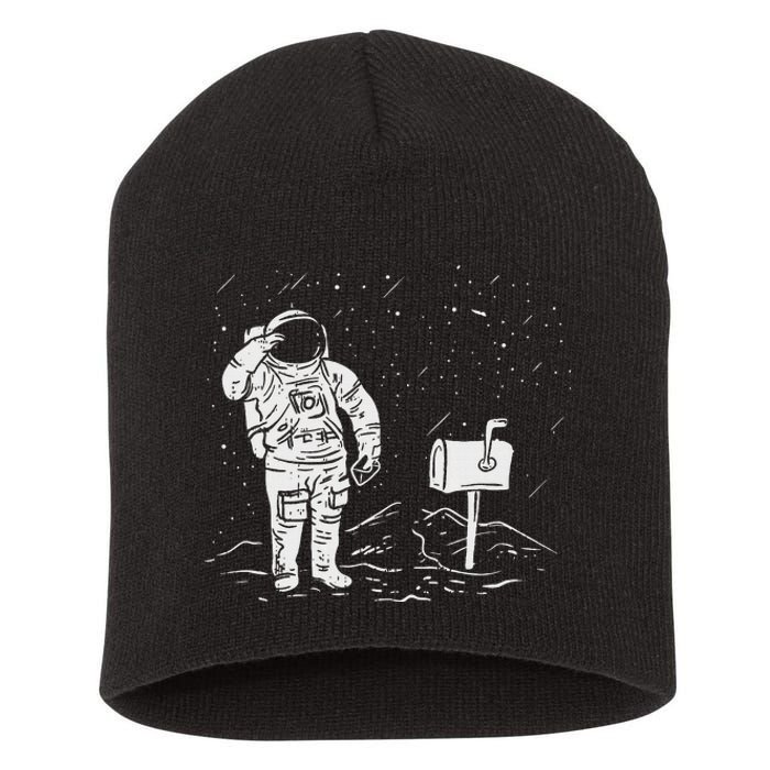 Postal Worker Funny For Delivery Mailman Astronaut Short Acrylic Beanie