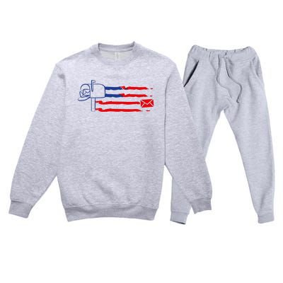 Postal Worker Funny For Delivery Mailman Postman Usa Premium Crewneck Sweatsuit Set