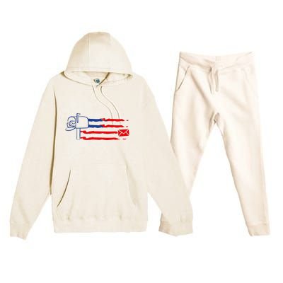 Postal Worker Funny For Delivery Mailman Postman Usa Premium Hooded Sweatsuit Set