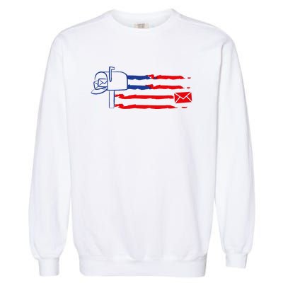 Postal Worker Funny For Delivery Mailman Postman Usa Garment-Dyed Sweatshirt