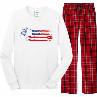 Postal Worker Funny For Delivery Mailman Postman Usa Long Sleeve Pajama Set