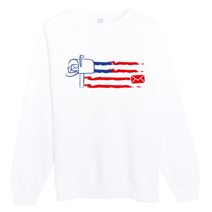 Postal Worker Funny For Delivery Mailman Postman Usa Premium Crewneck Sweatshirt