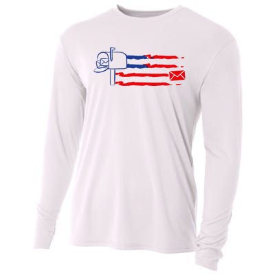 Postal Worker Funny For Delivery Mailman Postman Usa Cooling Performance Long Sleeve Crew