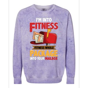 Postal Worker Funny Mailman Postman IM Into Fitness Colorblast Crewneck Sweatshirt