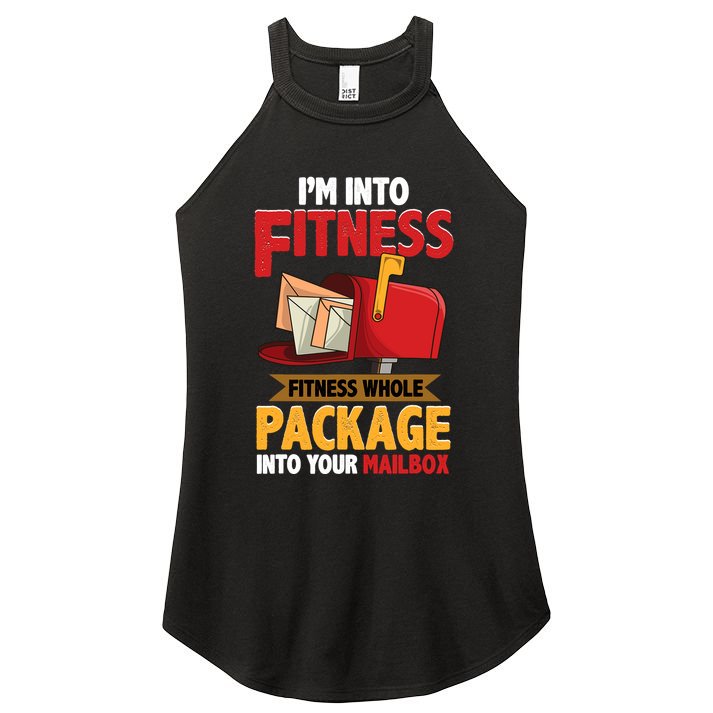 Postal Worker Funny Mailman Postman IM Into Fitness Women's Perfect Tri Rocker Tank