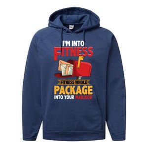 Postal Worker Funny Mailman Postman IM Into Fitness Performance Fleece Hoodie