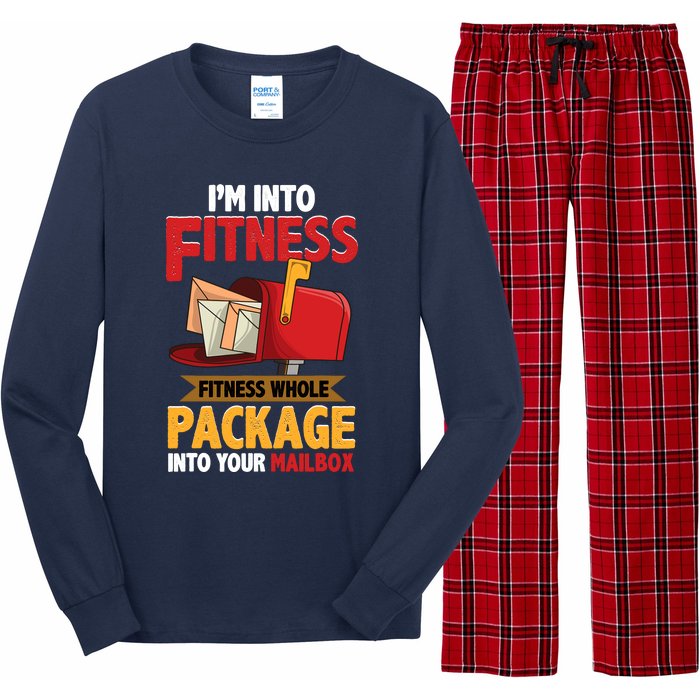 Postal Worker Funny Mailman Postman IM Into Fitness Long Sleeve Pajama Set