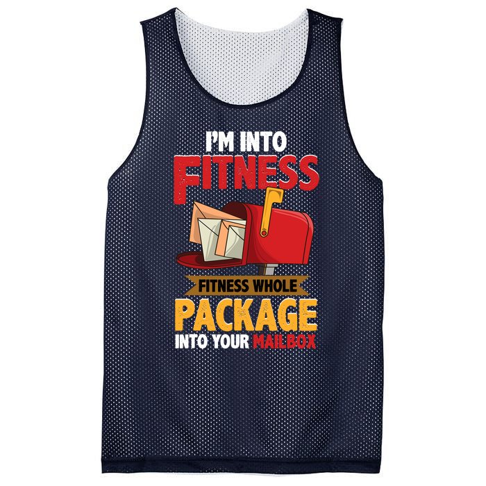 Postal Worker Funny Mailman Postman IM Into Fitness Mesh Reversible Basketball Jersey Tank