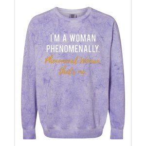 Phenomenal Womam Feminist Colorblast Crewneck Sweatshirt