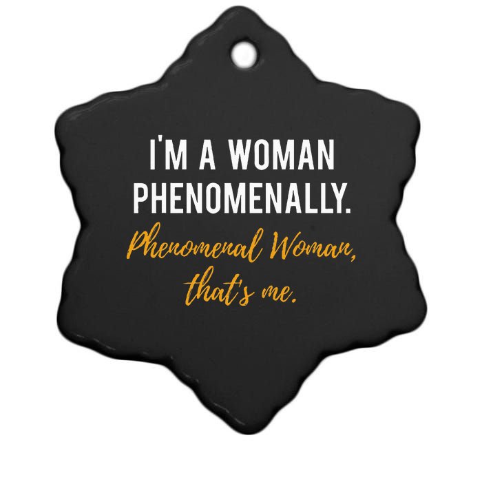 Phenomenal Womam Feminist Ceramic Star Ornament