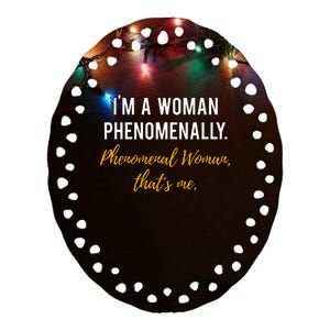 Phenomenal Womam Feminist Ceramic Oval Ornament