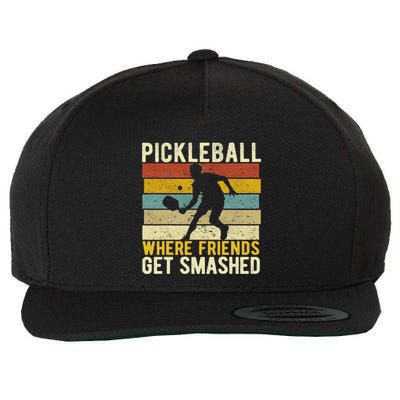 Pickleball Where Friends Get Smashed Pickleball Player Wool Snapback Cap