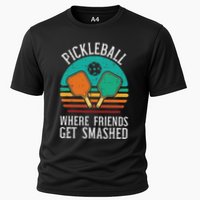 Pickleball Where Friends Get Smashed Pickle Ball Women Cooling Performance Crew T-Shirt