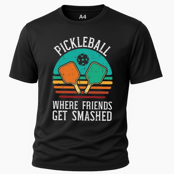 Pickleball Where Friends Get Smashed Pickle Ball Women Cooling Performance Crew T-Shirt