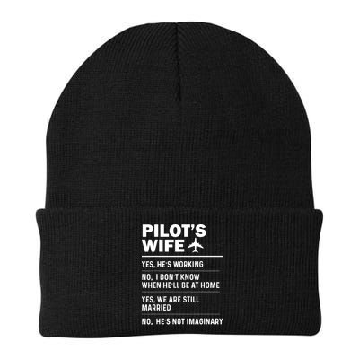 Pilots Wife Funny Aviation Airline Pilot Husband Aviator Beanie