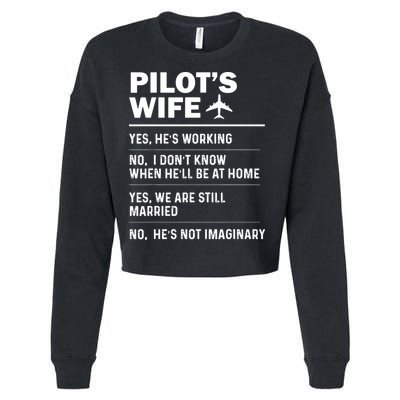 Pilots Wife Funny Aviation Airline Pilot Husband Aviator Cropped Pullover Crew