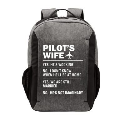 Pilots Wife Funny Aviation Airline Pilot Husband Aviator Vector Backpack