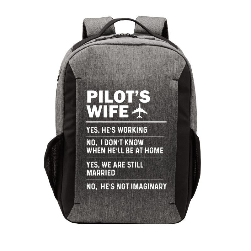 Pilots Wife Funny Aviation Airline Pilot Husband Aviator Vector Backpack
