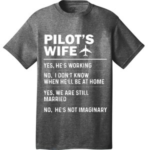 Pilots Wife Funny Aviation Airline Pilot Husband Aviator T-Shirt