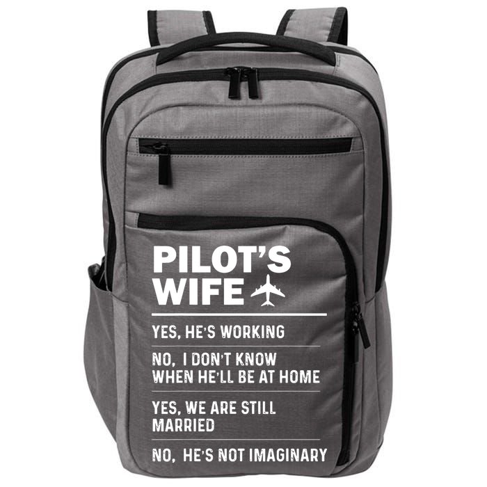 Pilots Wife Funny Aviation Airline Pilot Husband Aviator Impact Tech Backpack