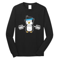 Penguin Weightlifting Funny Penguin Lovers Weightlifter Gym Premium Long Sleeve Shirt