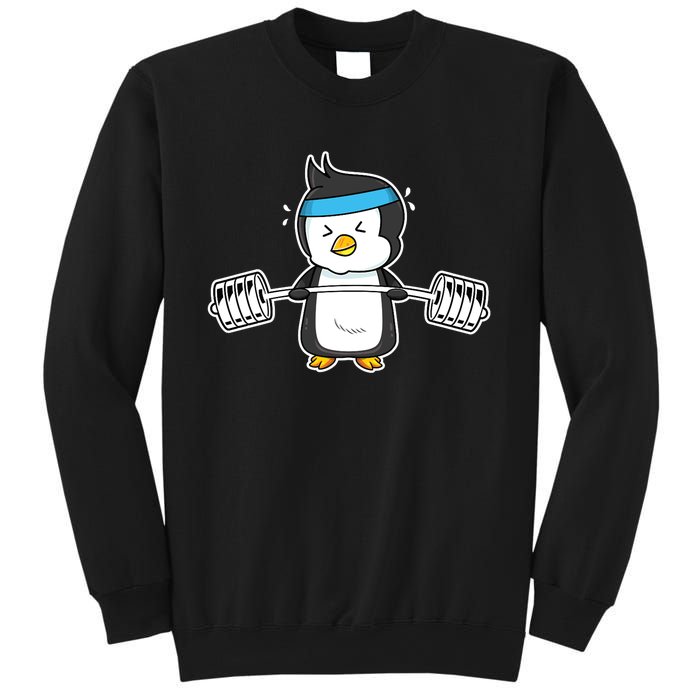 Penguin Weightlifting Funny Penguin Lovers Weightlifter Gym Premium Sweatshirt