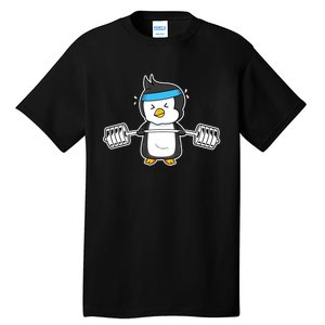 Penguin Weightlifting Funny Penguin Lovers Weightlifter Gym Premium Tall T-Shirt